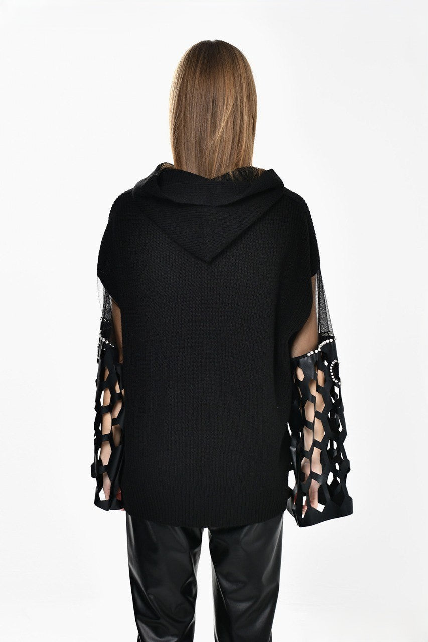 Black Knitwear Beehives Sleeves