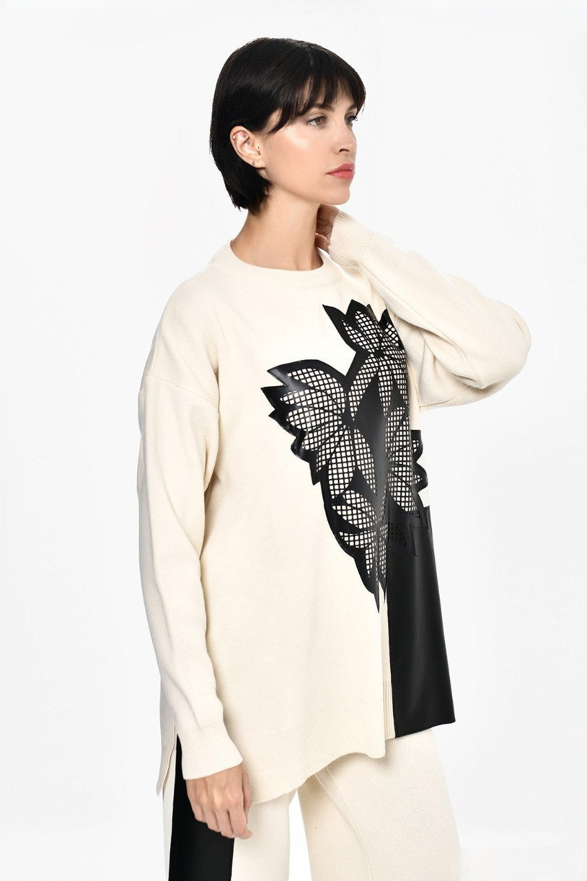 Off-white Set With Leather